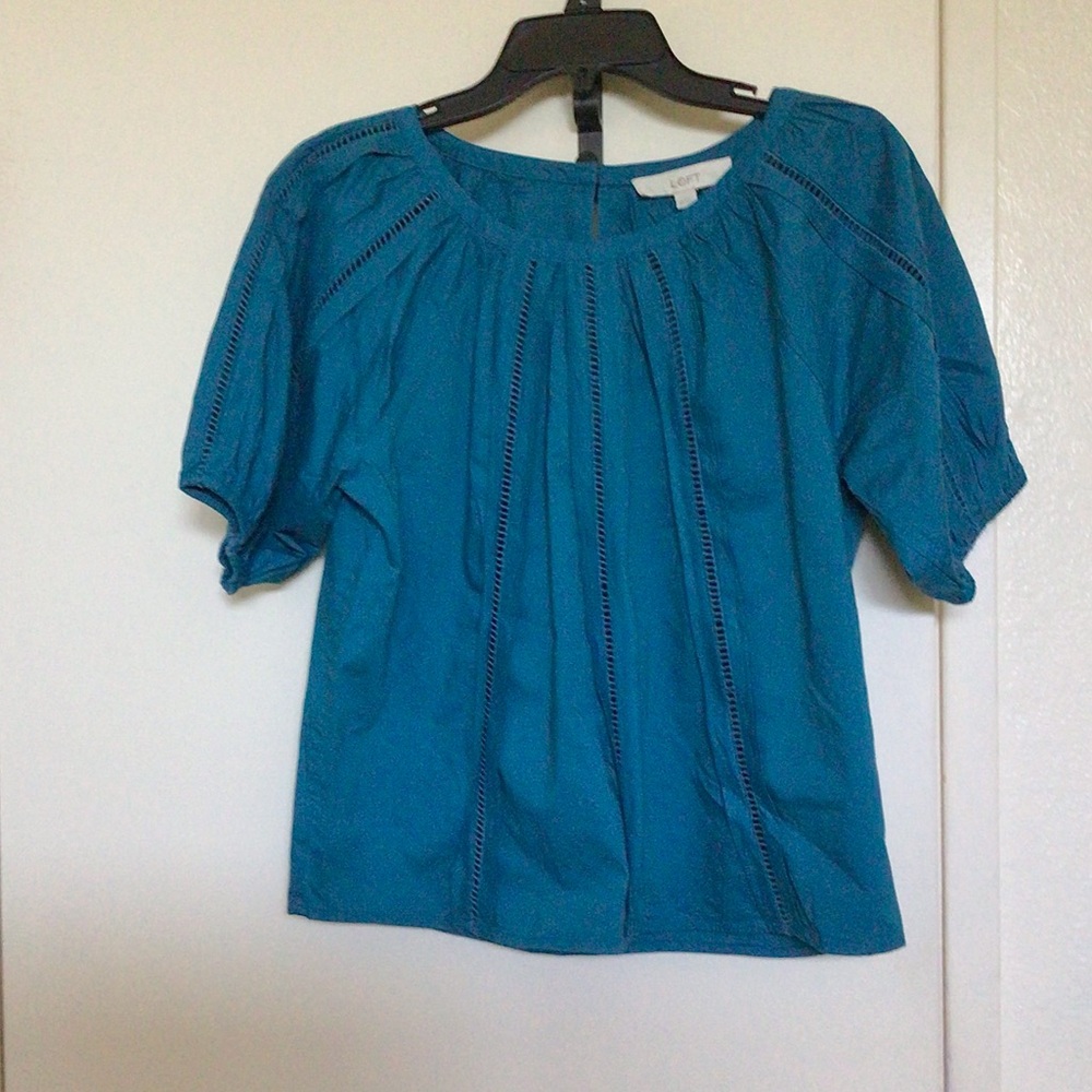 Loft Pintucked Puff Sleeve Peasant Top